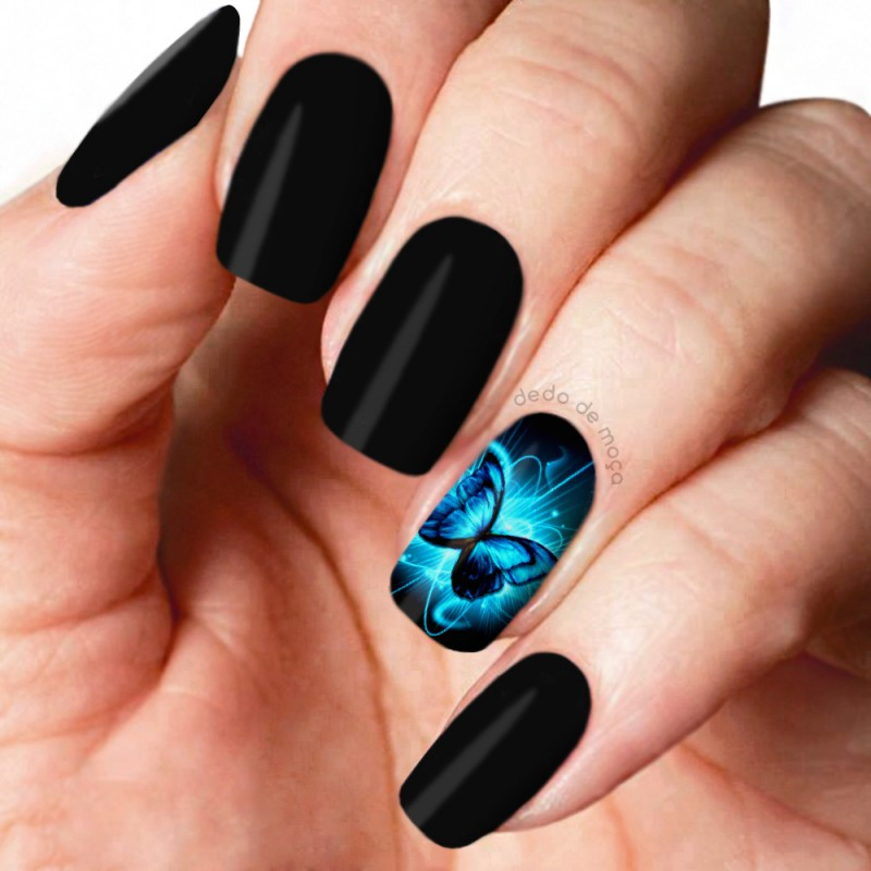 unha postiça borboleta