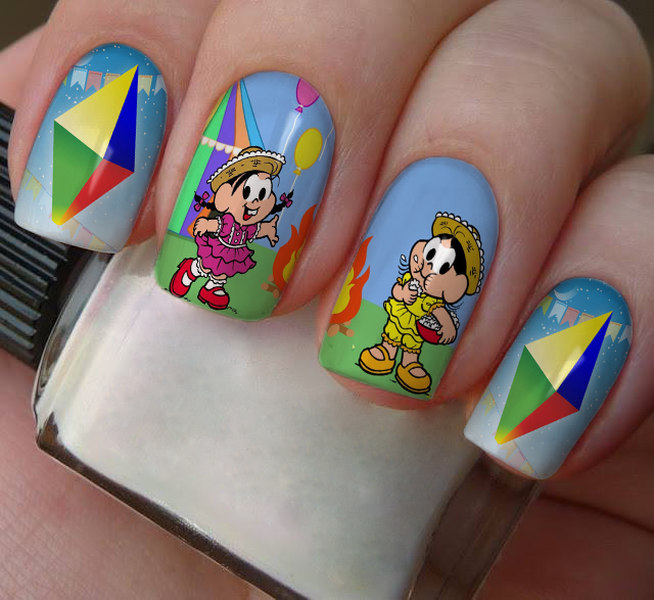 adesivo ou esmalte para unha festa junina