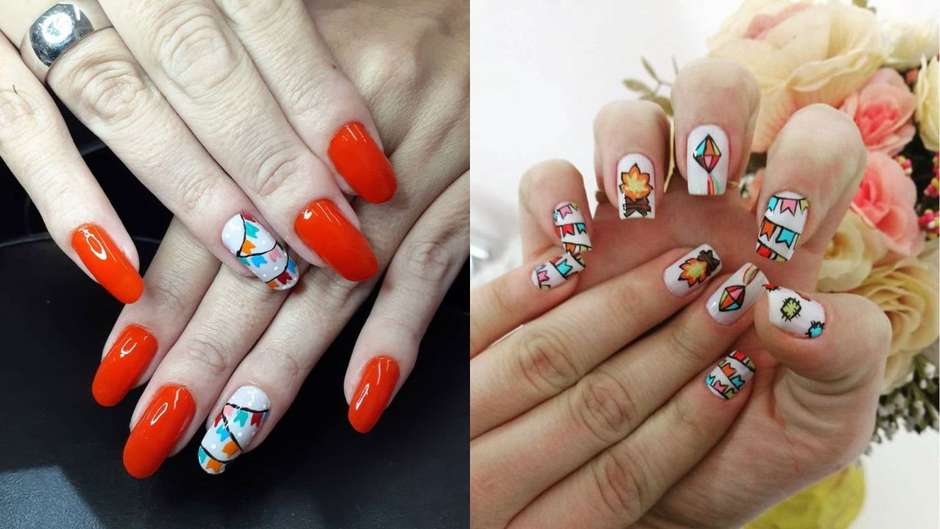 ideias unhas festa junina faceis e criativas