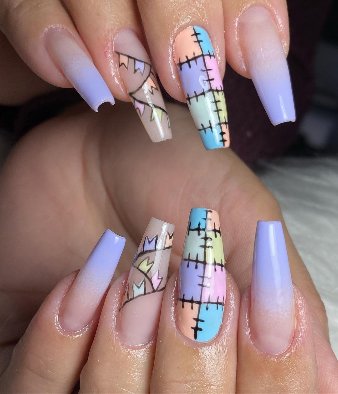 unha de festa junina simples