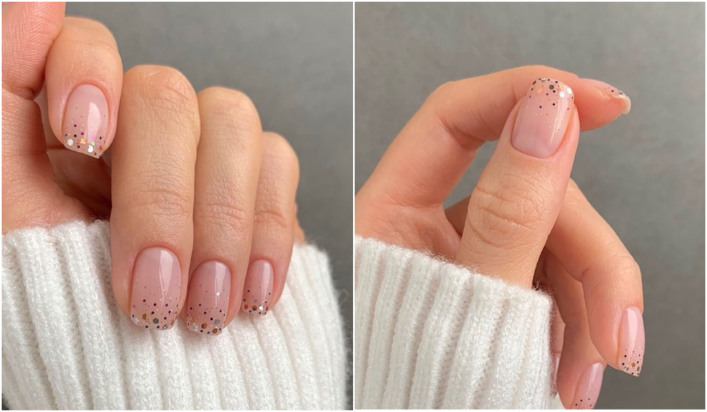 unha de fibra branca quadrada