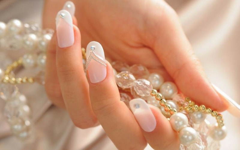 unha de fibra natural com brilho