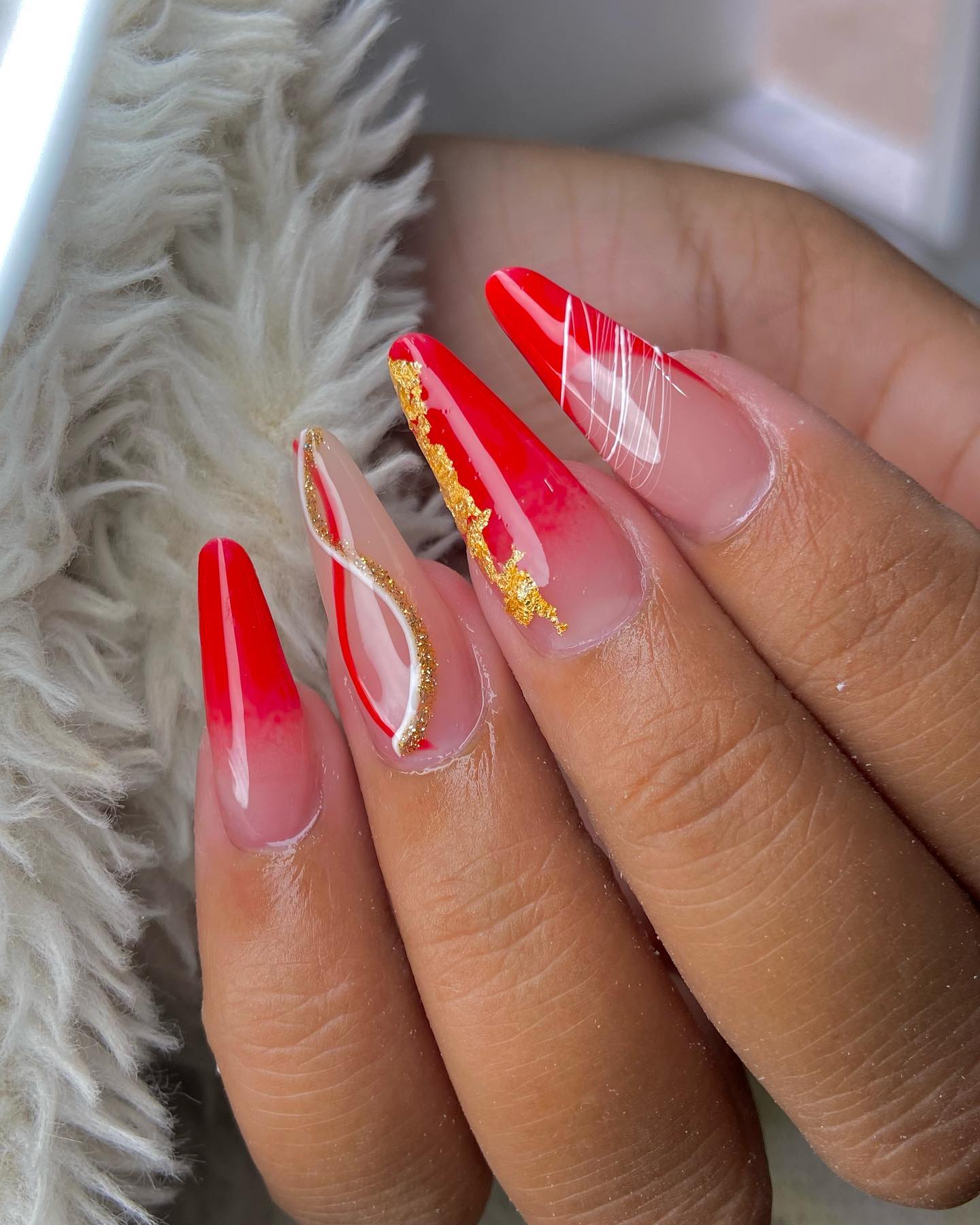 unha de fibra vermelha