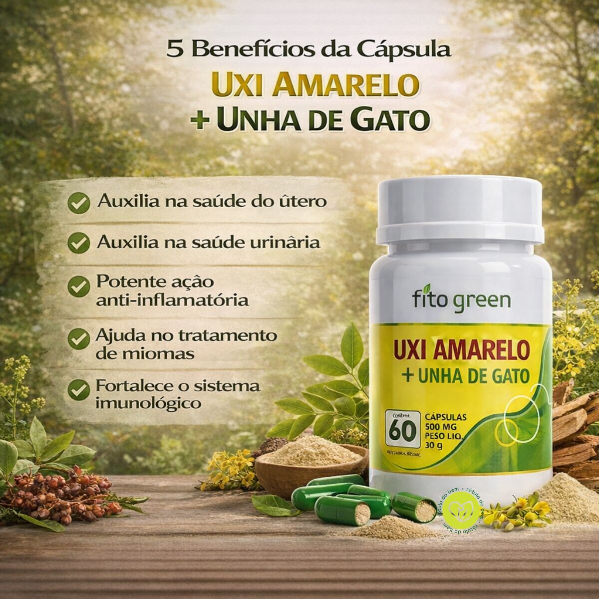 Dosagem Correta de Uxi Amarelo e Unha de Gato em Cápsulas