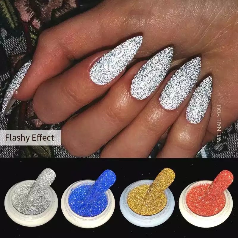 unha de gel com glitter