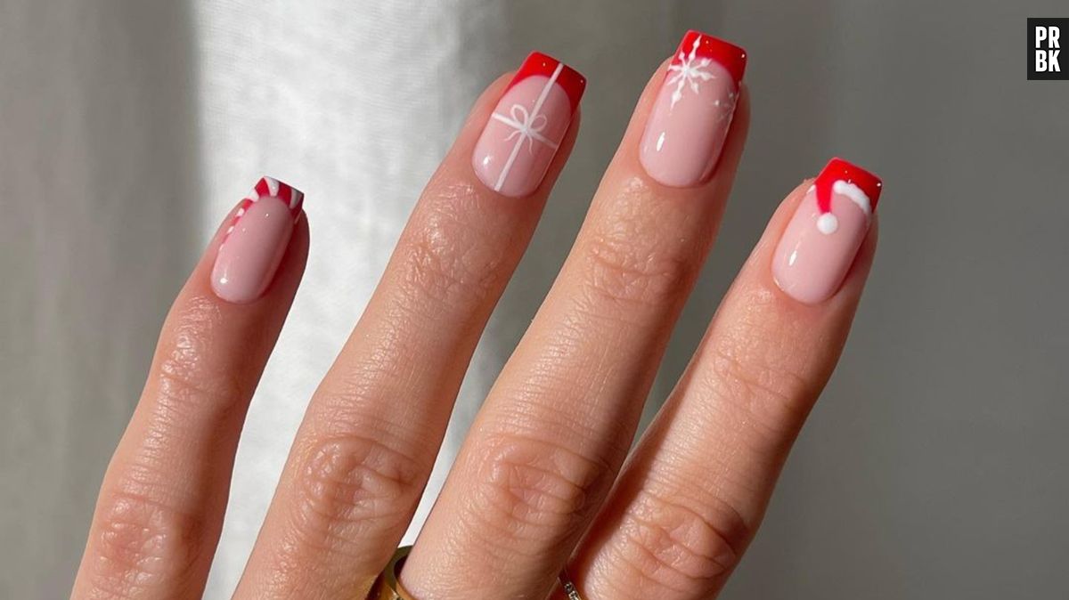 unha de gel decorada natal bailarina