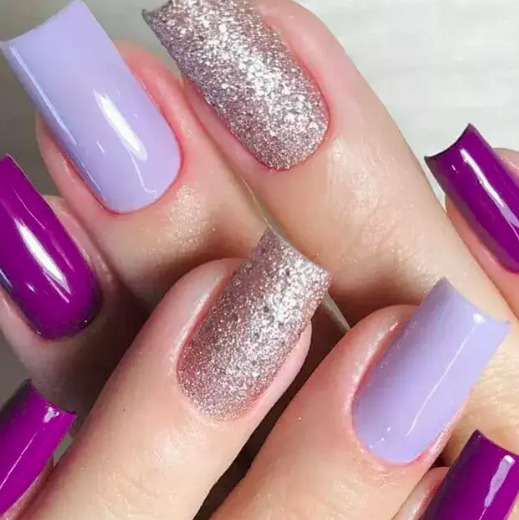 unha de gel lilas