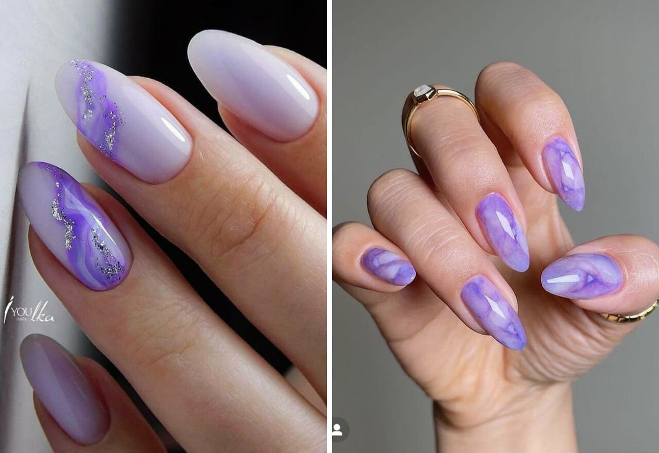unha de gel lilas