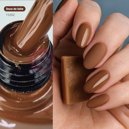unha de gel marrom