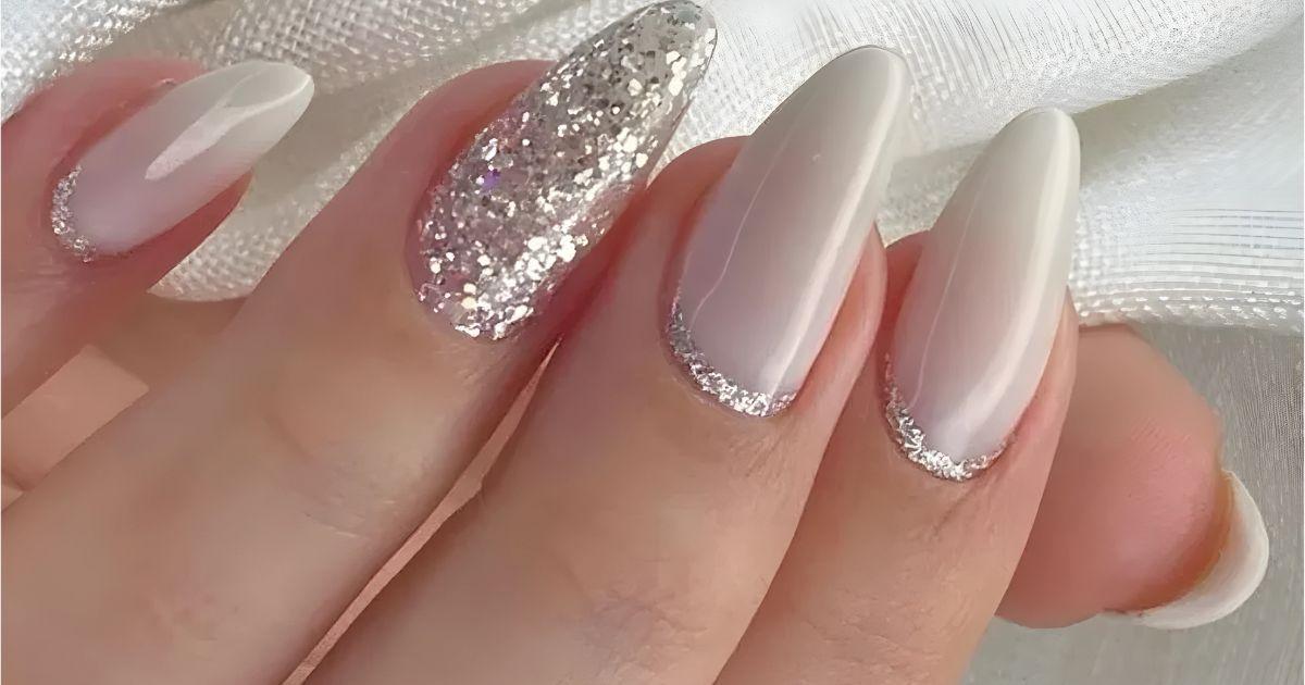 unhas decoradas noiva gel