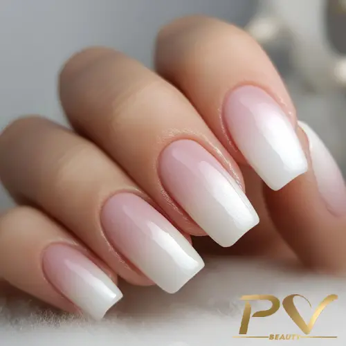 unha de gel rosa e branco