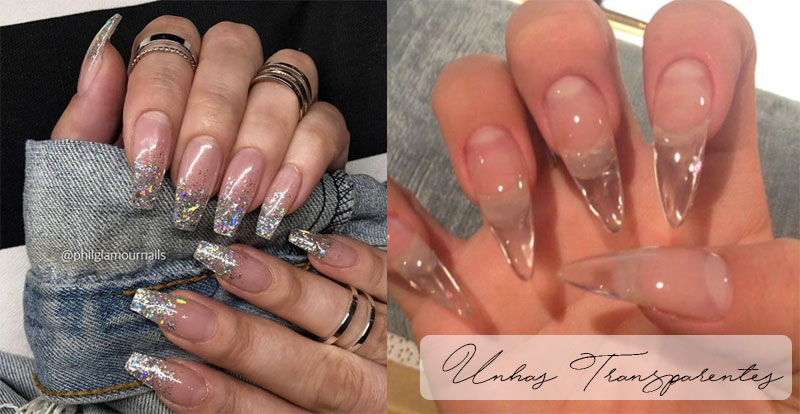 Unhas de gel efeito vidro