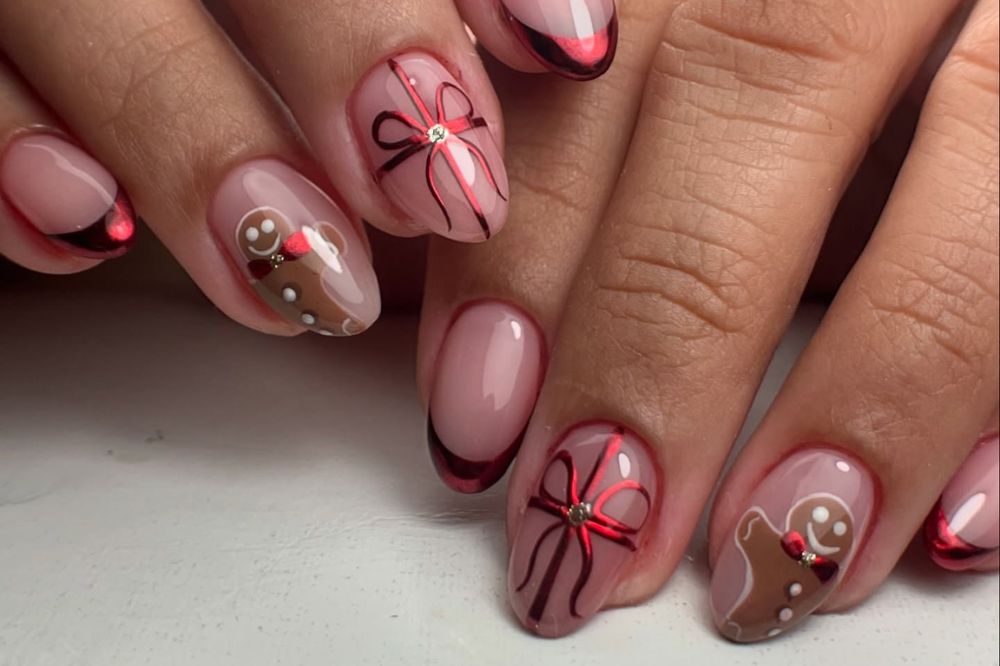 inspiração unhas decoradas com laço