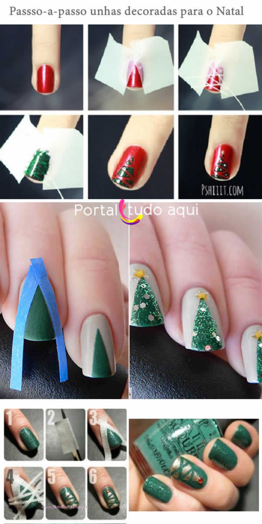 unha de natal para criança