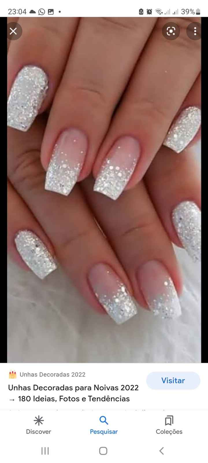 unha de noiva com glitter bailarina