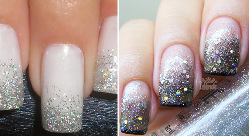 unha de noiva com glitter nude