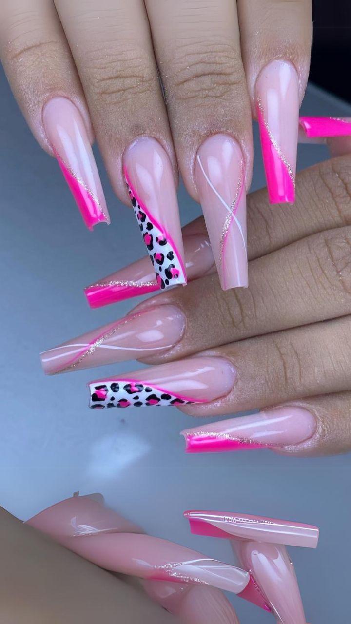 ideias de unhas de oncinha rosa para inspiração