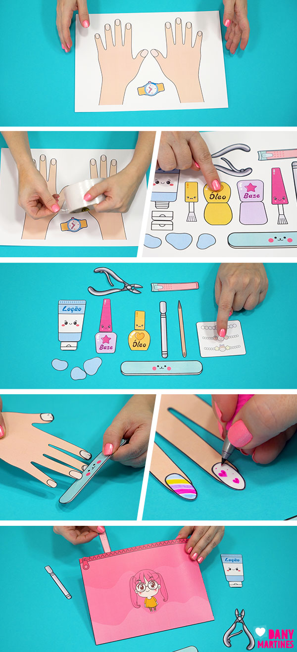 ideias criativas de unhas de papel para festas