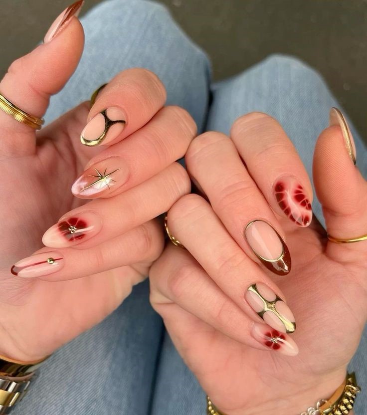 unha decorada 2025 francesinha metalizada passo a passo