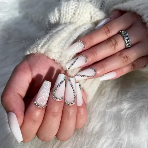 unha decorada branco simples