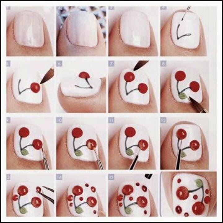 combinação unhas cereja off-white