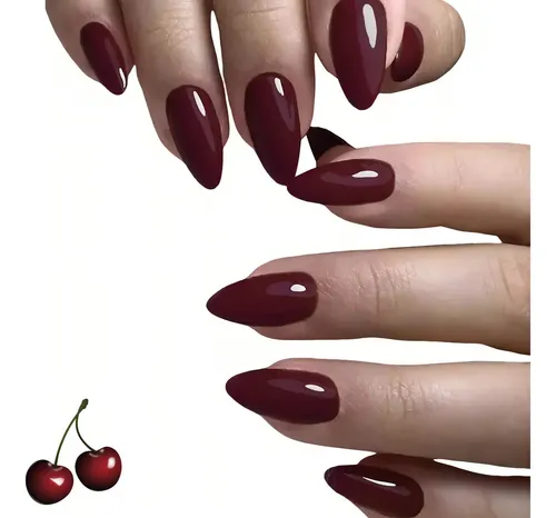 combinação unhas cereja branco