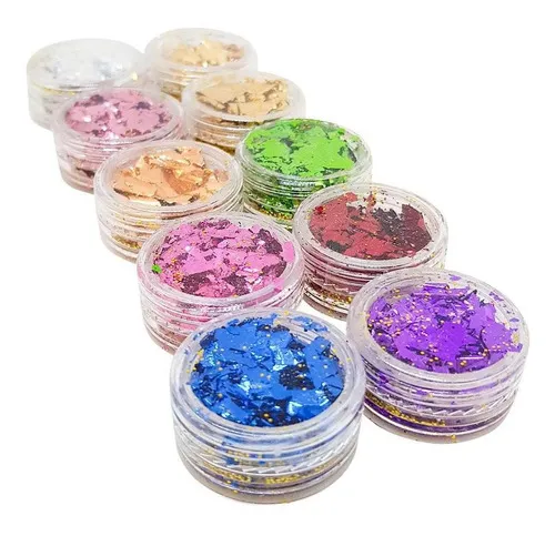 unha decorada folha de ouro branca