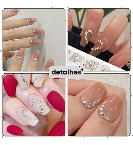 unhas com strass