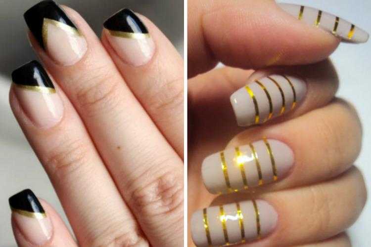 inspiração unhas decoradas douradas para casamento