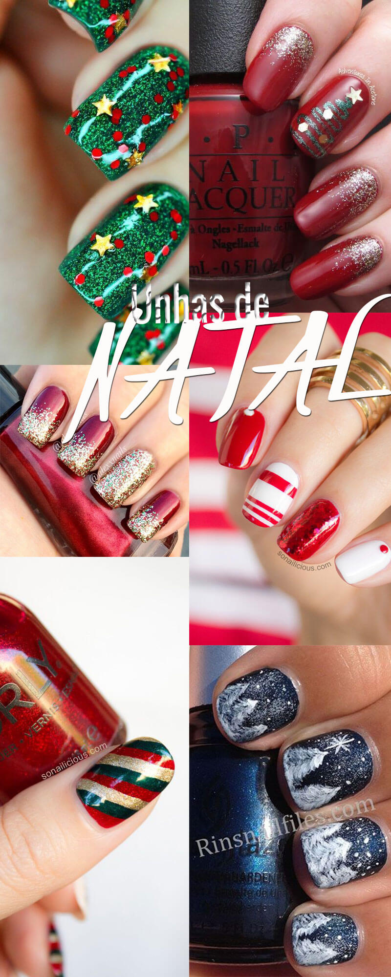 ideias de unhas decoradas natal e ano novo simples