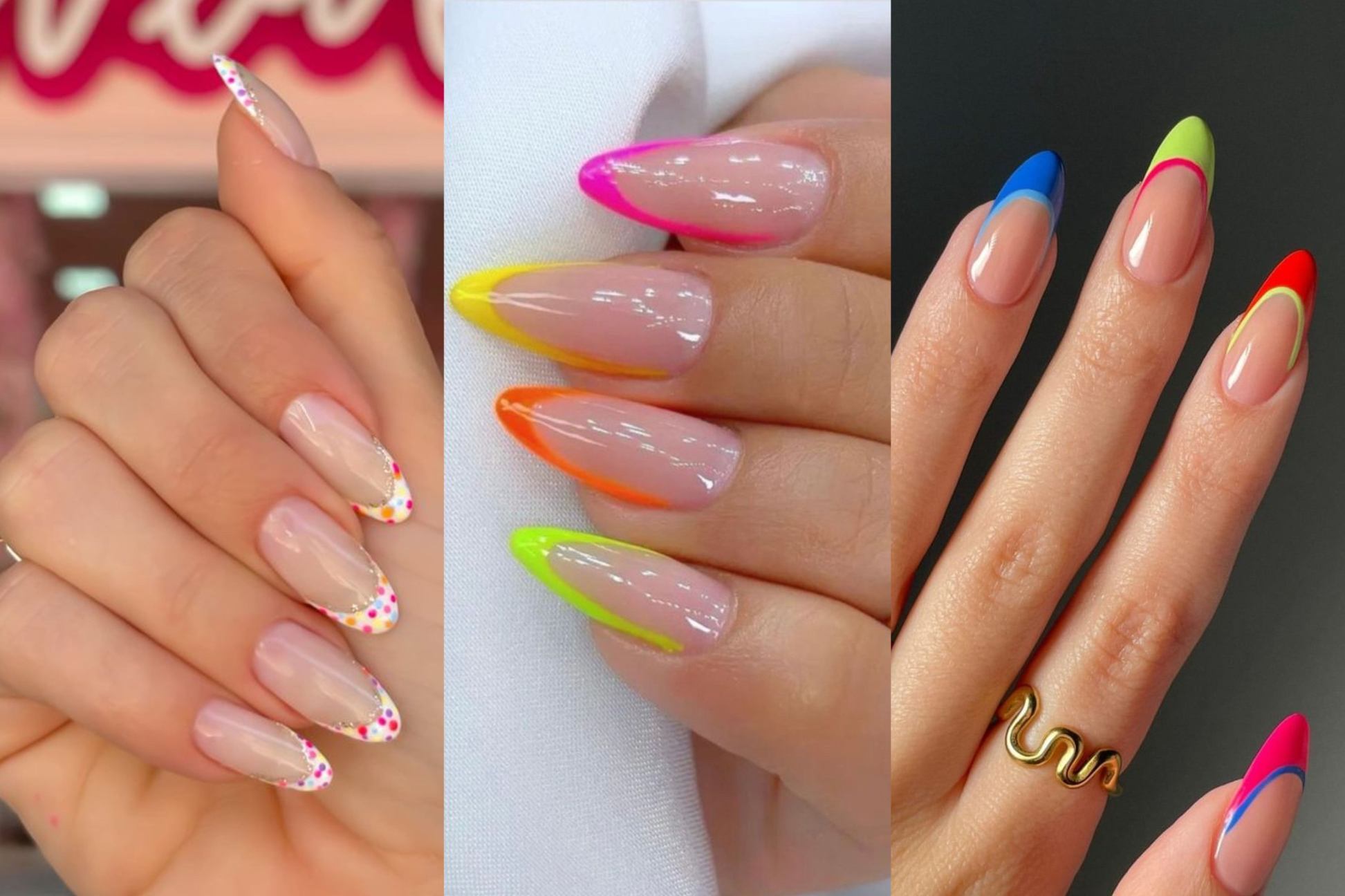 unha decorada carnaval neon