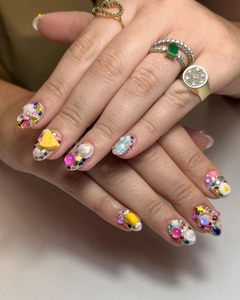 unha decorada carnaval com glitter
