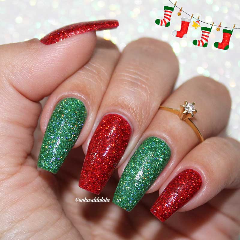 unha decorada natal simples