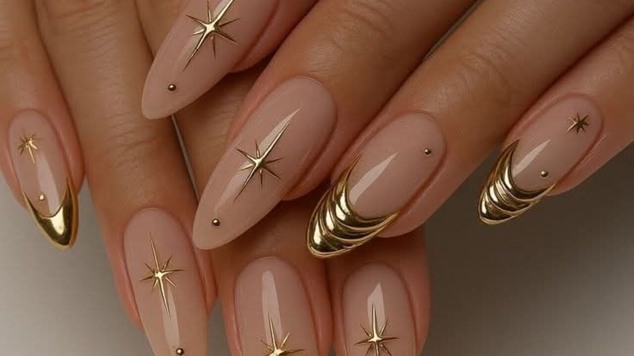 unha decorada para o natal