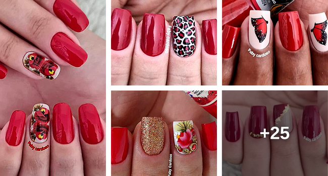 Unhas Vermelhas Decoradas Degradê (Ombré)