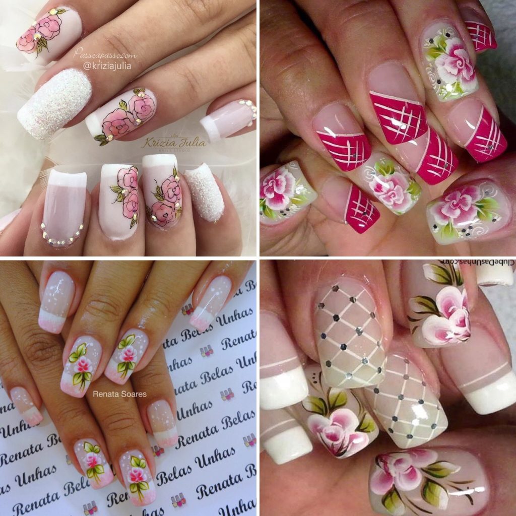 unhas decoradas com textura matte