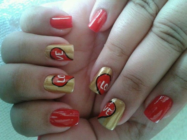 unhas decoradas para encontro dia dos namorados