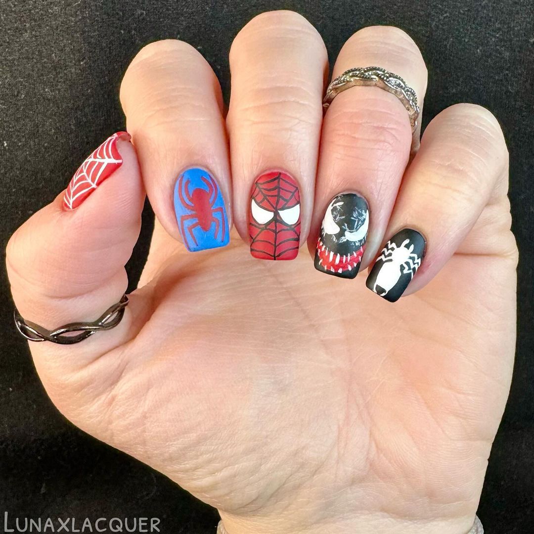 Inspirações de Nail Art do Homem-Aranha: Do Clássico ao Black Suit
