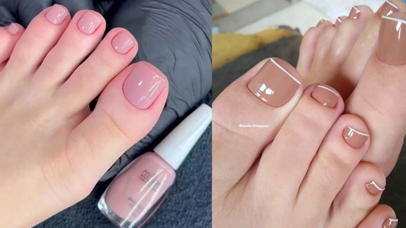 unha do pé delicada com glitter