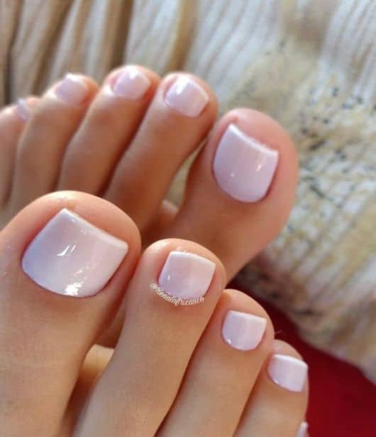 unhas dos pés efeito glazed