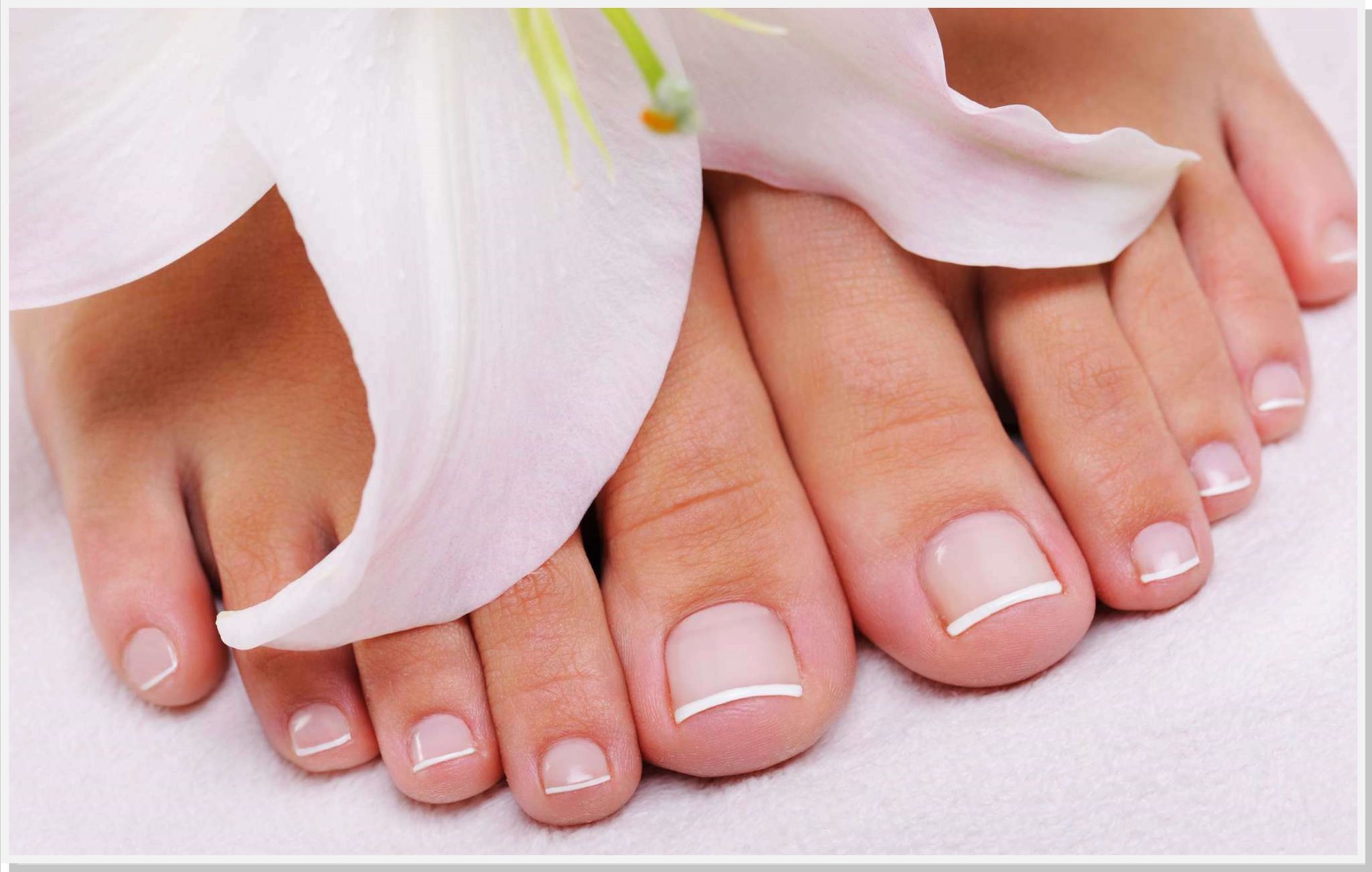 unhas dos pés peroladas