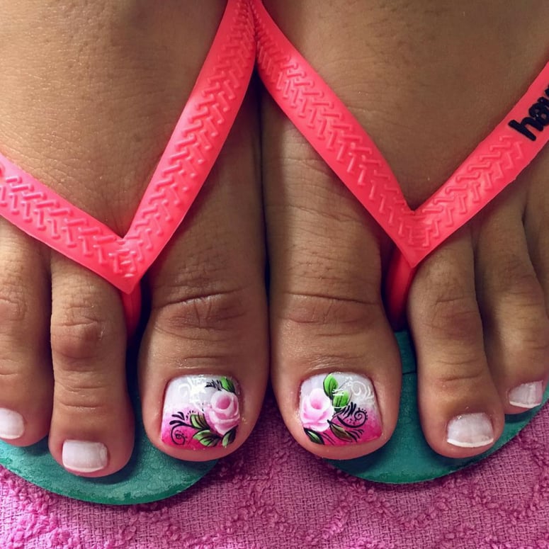 como fazer unha do pé preta com glitter passo a passo