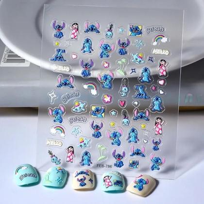 Adesivos e Unhas Postiças do Stitch: Praticidade e Estilo