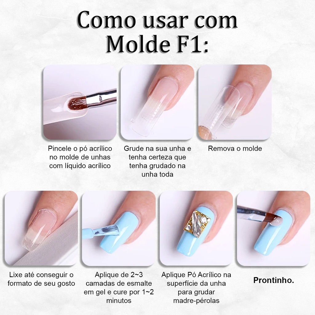 unha em acrílico bailarina