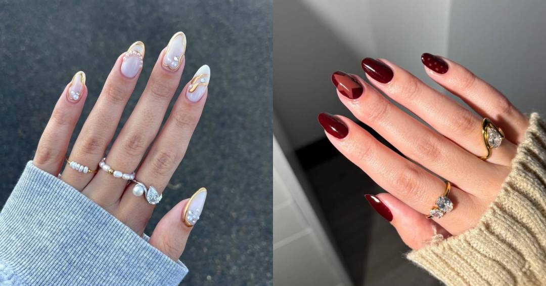 unha em gel amendoada delicada