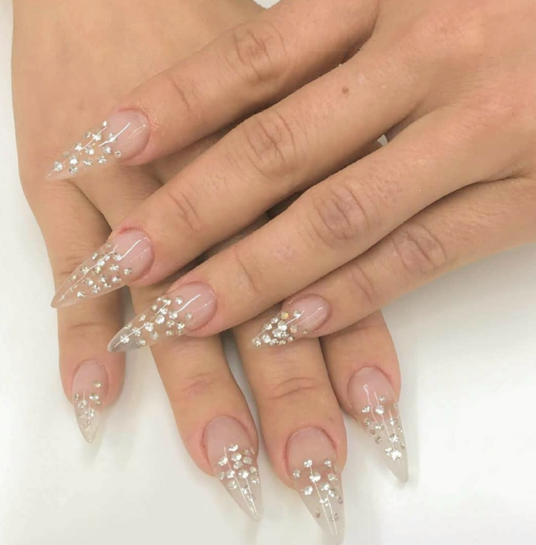 unha em gel decorada dourada quadrada