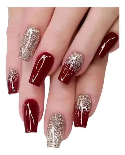unha em gel decorada vermelha