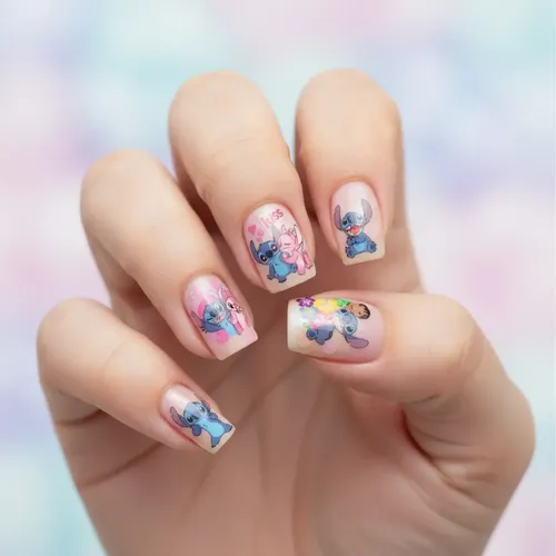 unha em gel stitch cores