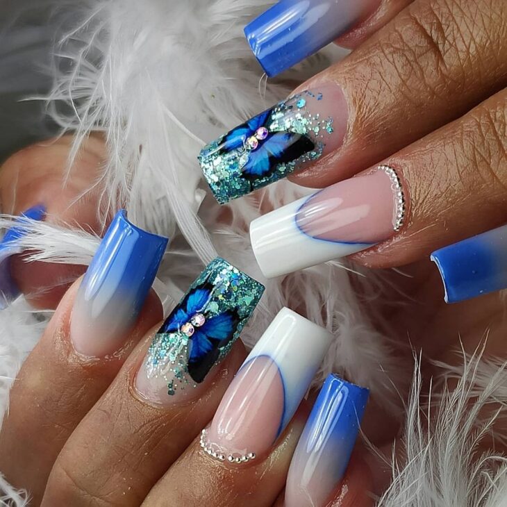 manutenção de unha em gel encapsulada com glitter