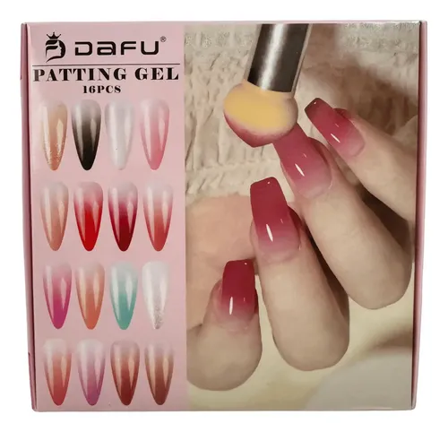 pintura de unha em gel com transição de cor